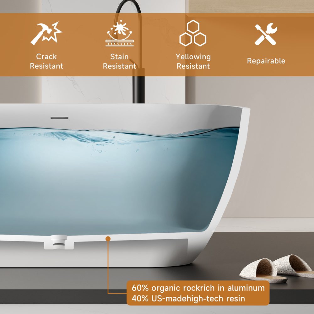 Compact Egg-Shaped Freestanding Tub 1300 mm: product detail 4