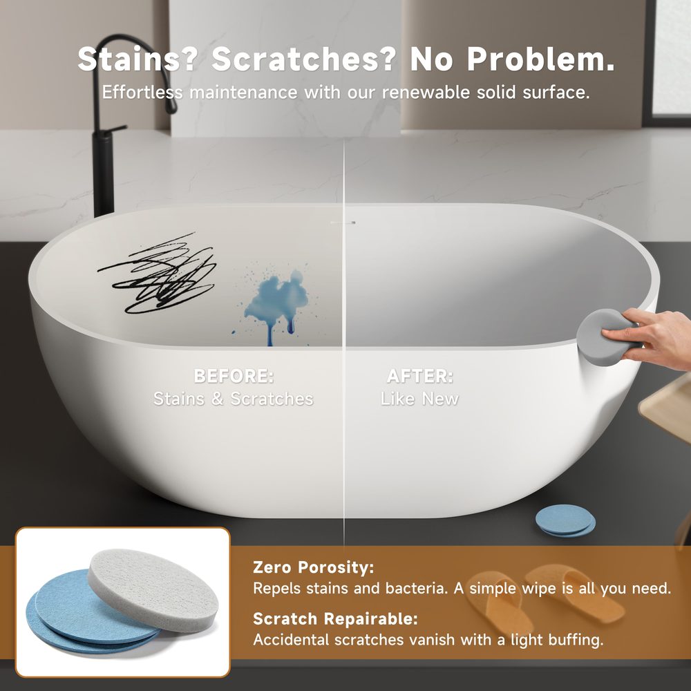 Compact Freestanding Soaking Tub 1500 mm: product detail 9