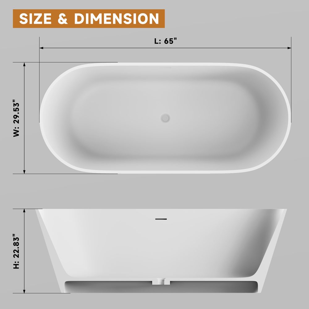 Deep Freestanding Soaking Tub: product detail 3