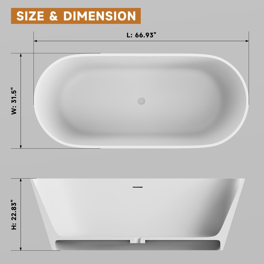 Deep Freestanding Soaking Tub: product detail 4