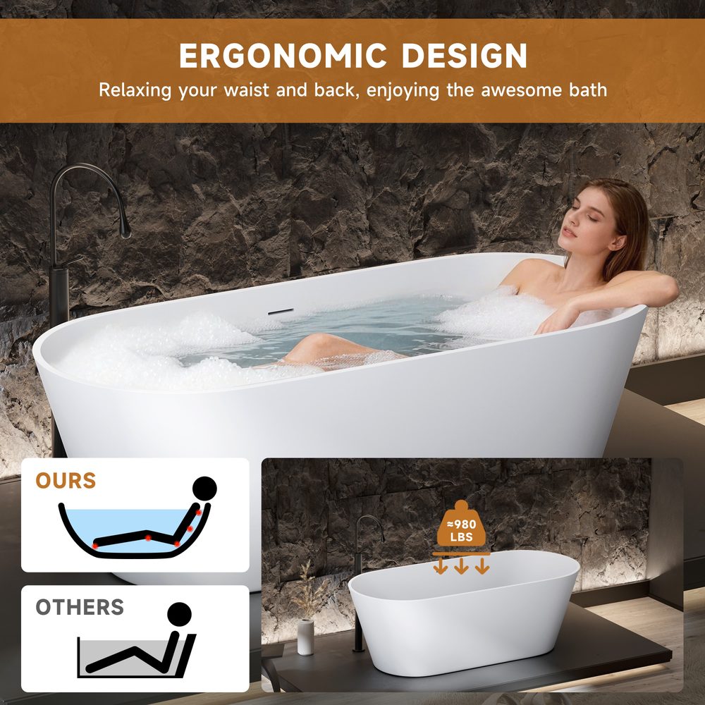 Deep Freestanding Soaking Tub: product detail 8