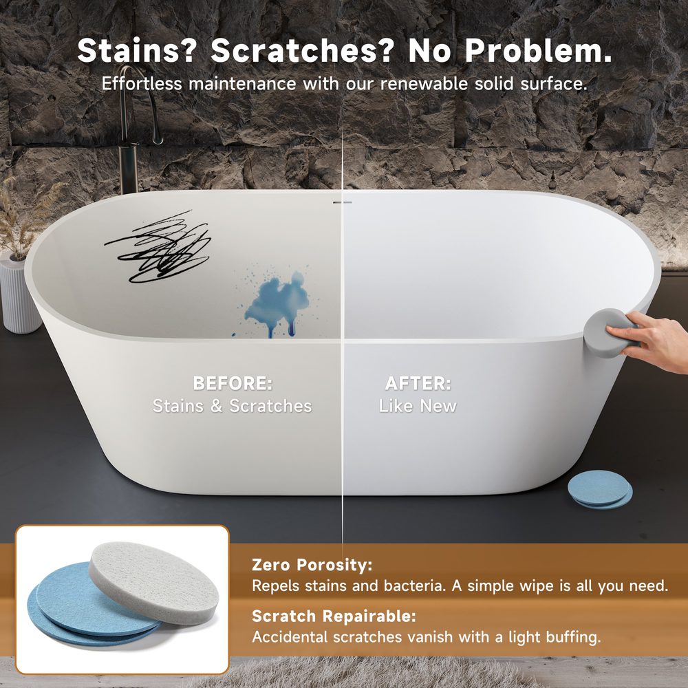 Deep Freestanding Soaking Tub: product detail 10