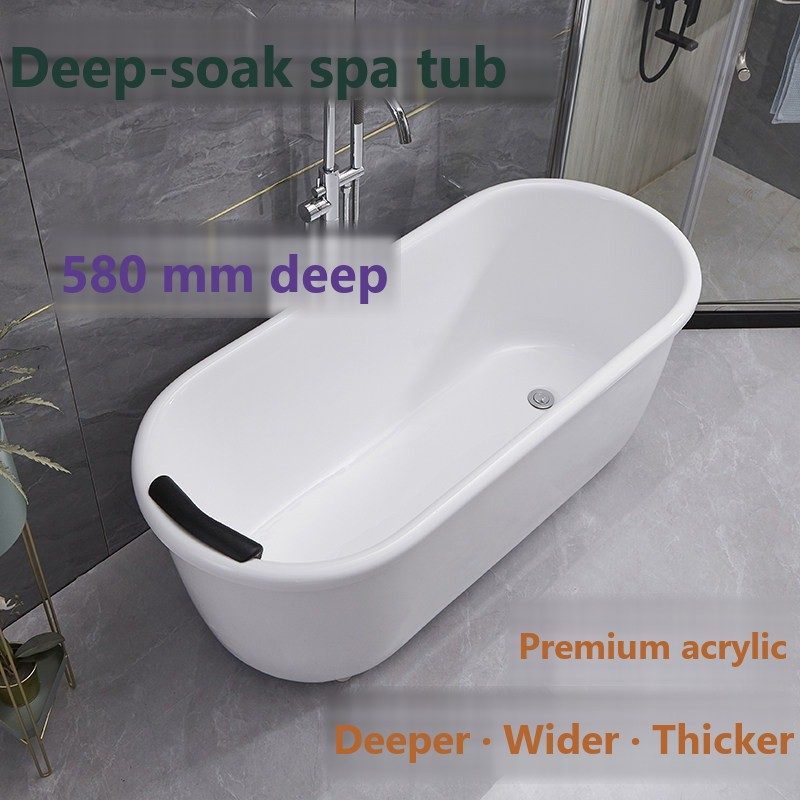 Extra-Deep Oval Soaking Tub: product detail 1