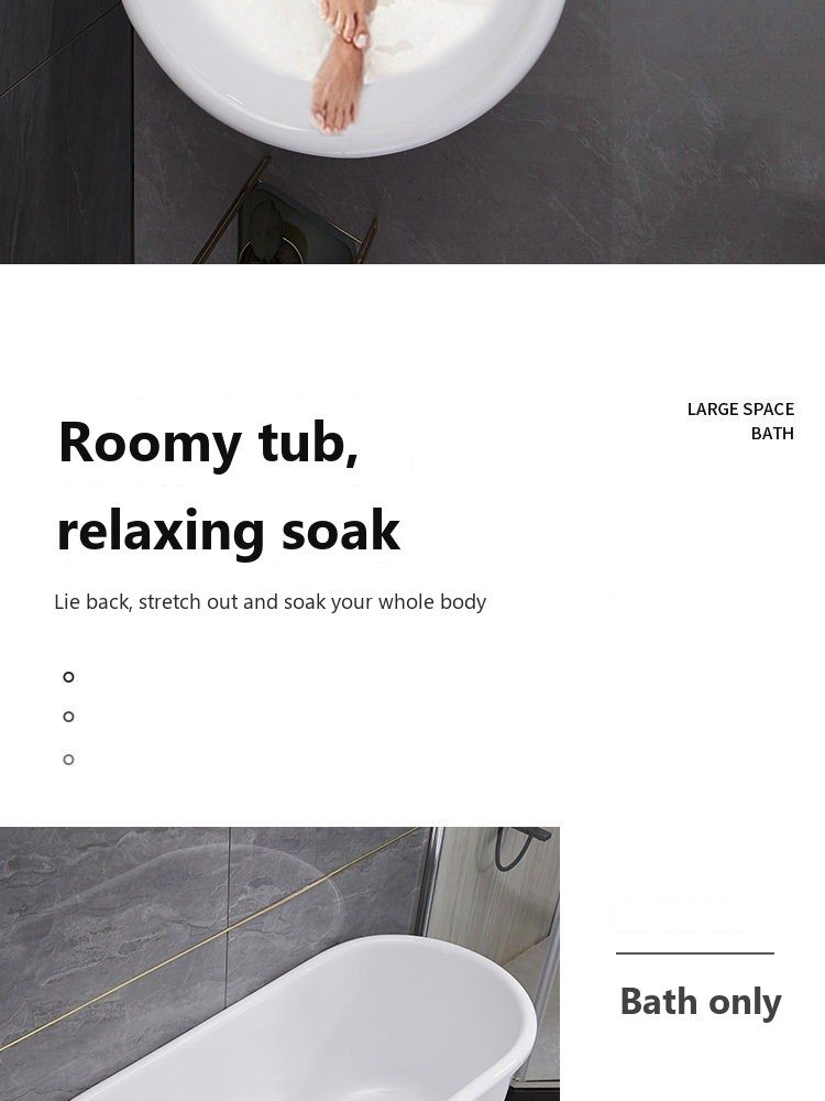 Extra-Deep Oval Soaking Tub: product detail 5