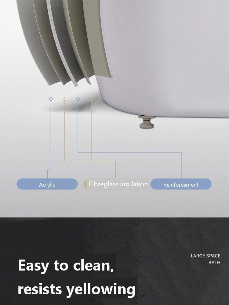 Extra-Deep Oval Soaking Tub: product detail 7