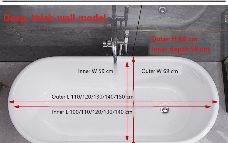 Extra-Deep Oval Soaking Tub: product detail 11