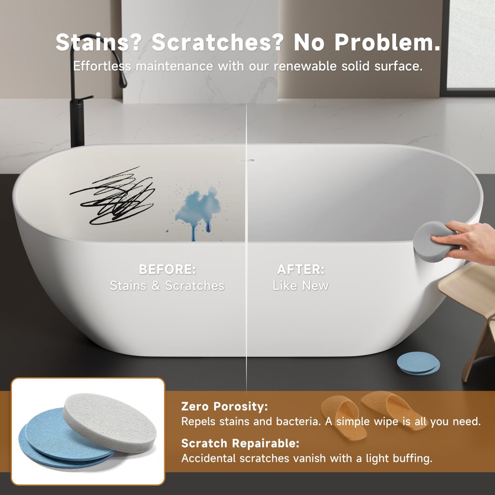 Double-Ended Freestanding Soaking Tub 1750 mm: product detail 8