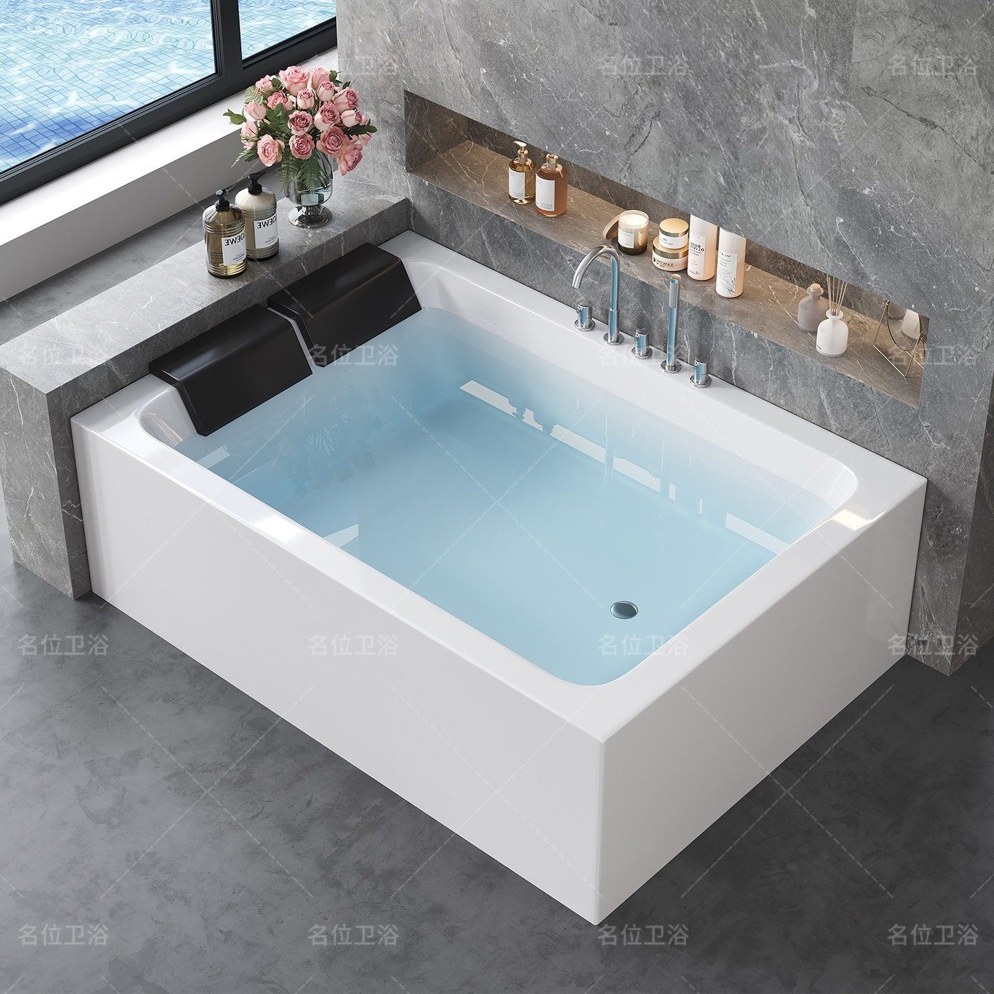 Two-Person Soaking Tub in white