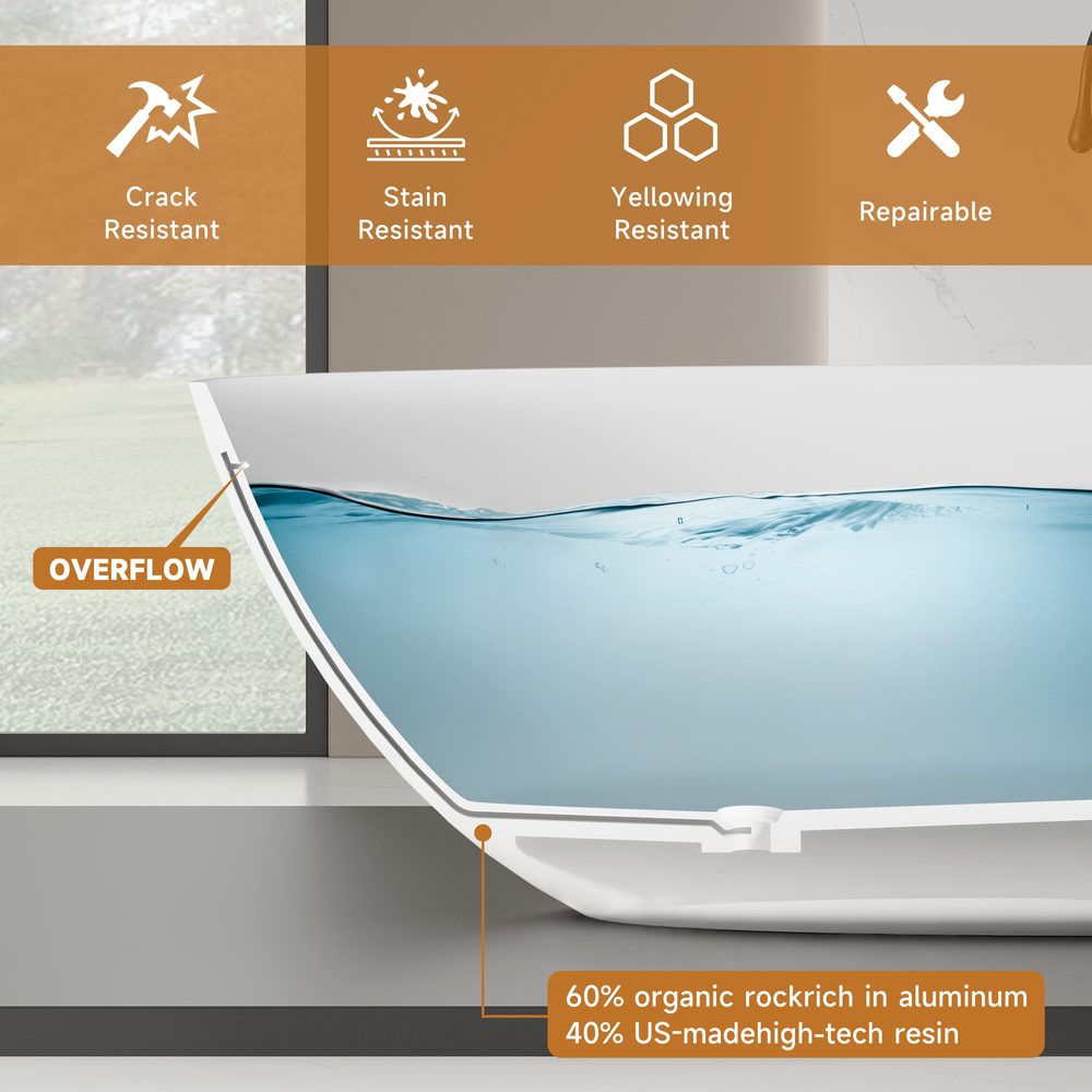 Egg-Shaped Freestanding Tub 1500 mm: product detail 4