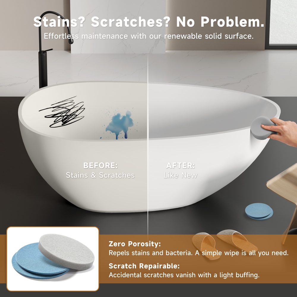 Egg-Shaped Freestanding Tub 1500 mm: product detail 8