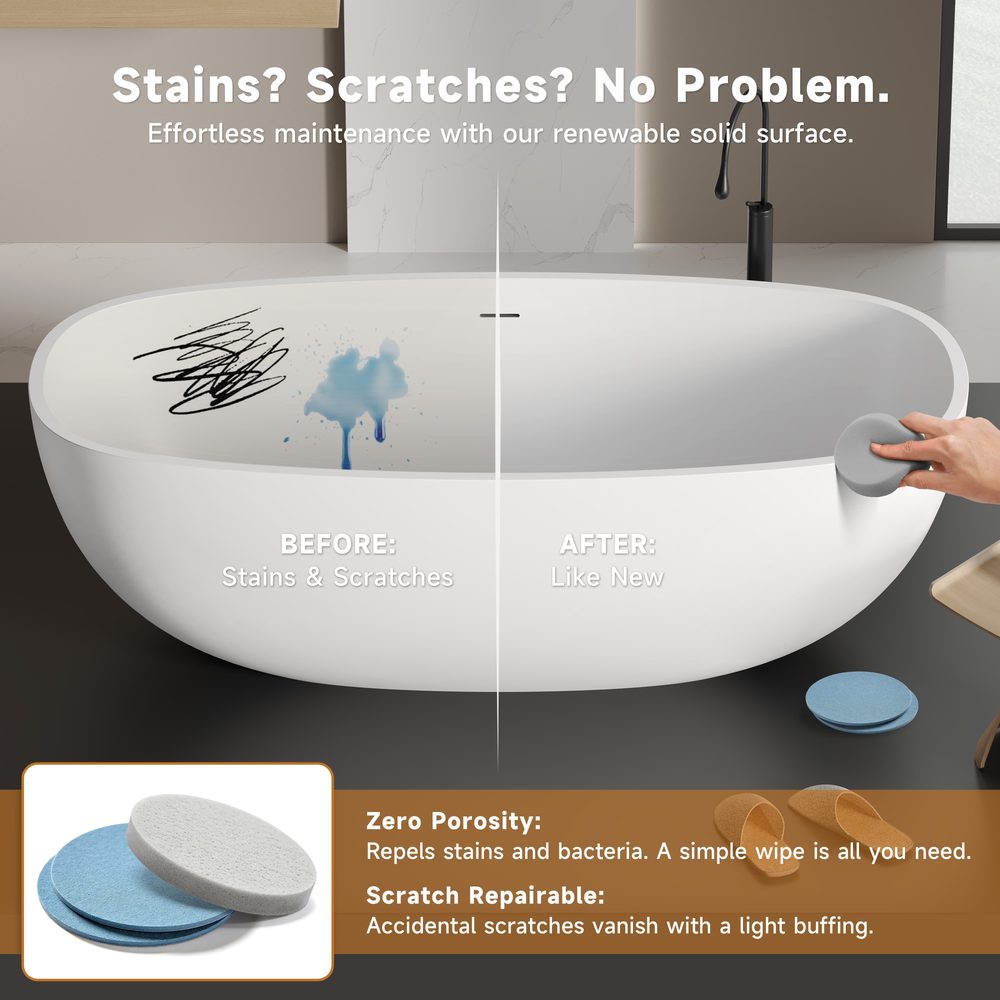 Large Oval Freestanding Tub 1800 mm: product detail 8