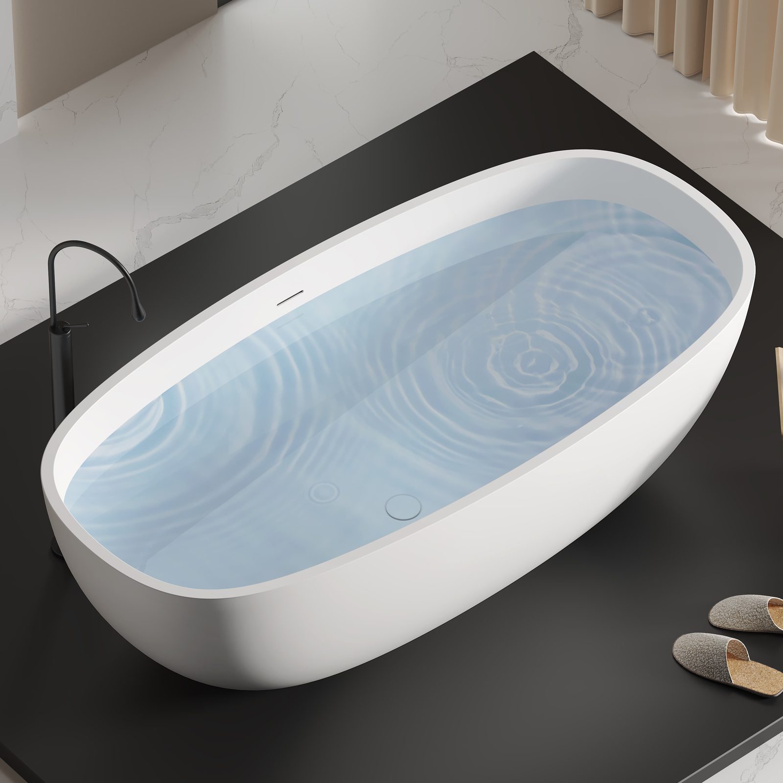 Large Oval Freestanding Tub 1800 mm in matte white
