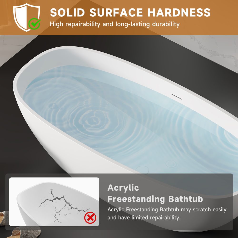 Oval Freestanding Soaking Tub 1700 mm: product detail 3