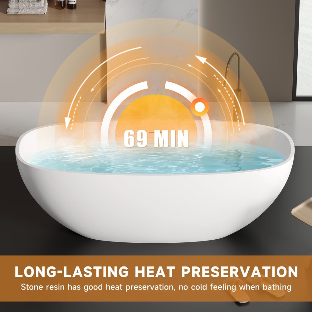 Oval Freestanding Soaking Tub 1700 mm: product detail 7