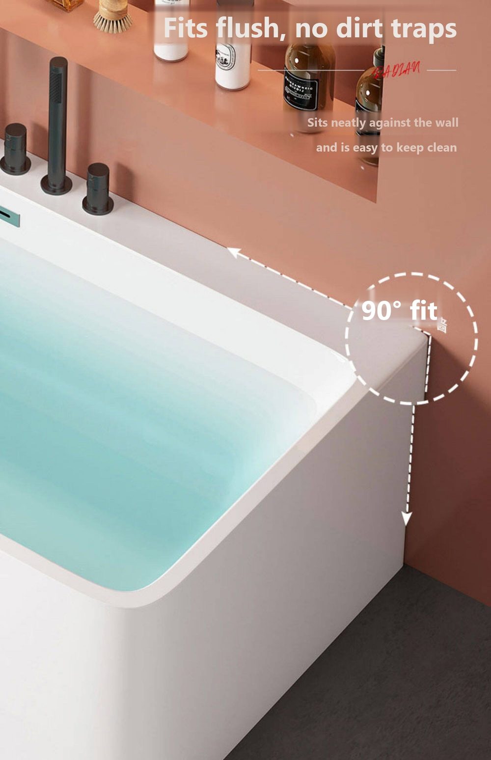 Rectangular Tub with Soft Headrest: product detail 4