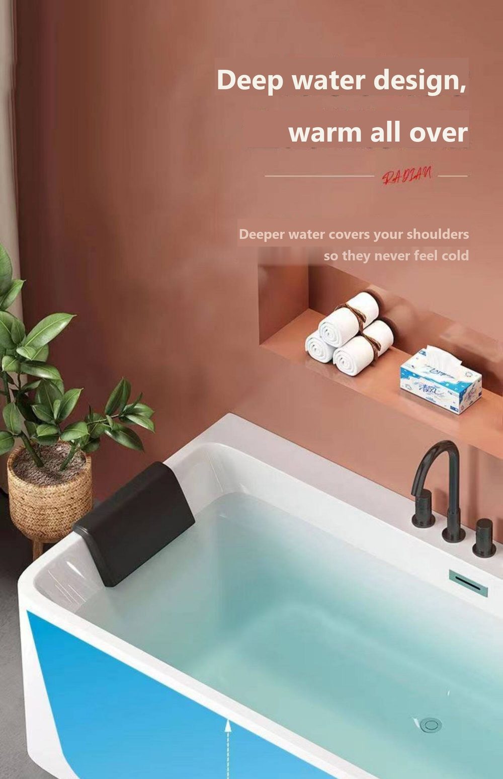 Rectangular Tub with Soft Headrest: product detail 8
