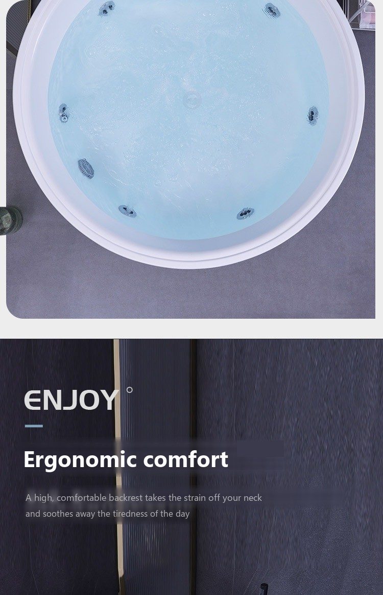 Round Freestanding Soaking Tub: product detail 3