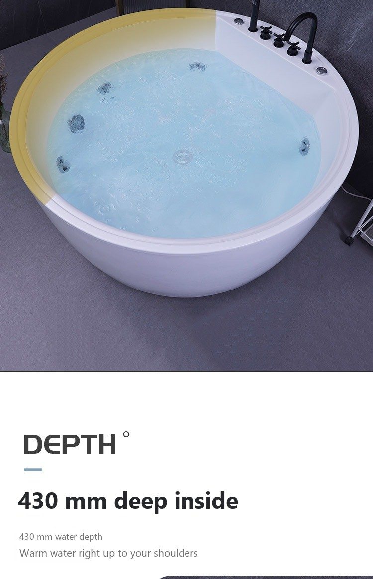 Round Freestanding Soaking Tub: product detail 4