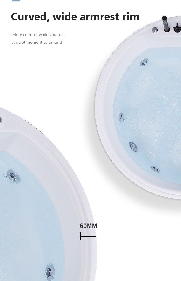 Round Freestanding Soaking Tub: product detail 5