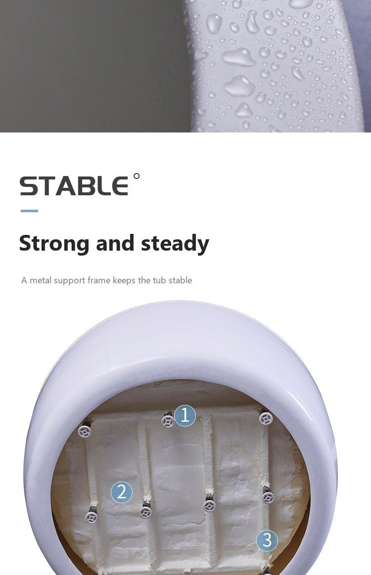 Round Freestanding Soaking Tub: product detail 10