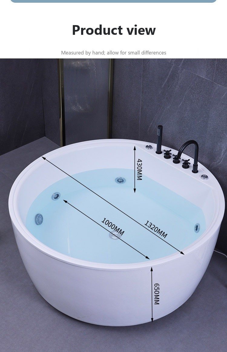 Round Freestanding Soaking Tub: product detail 13