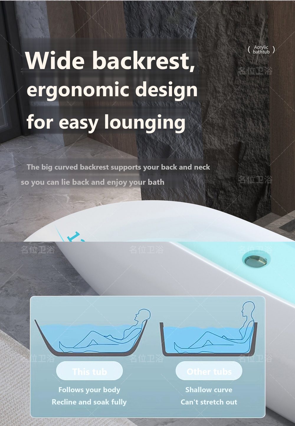 Slim-Rim Oval Freestanding Tub: product detail 4