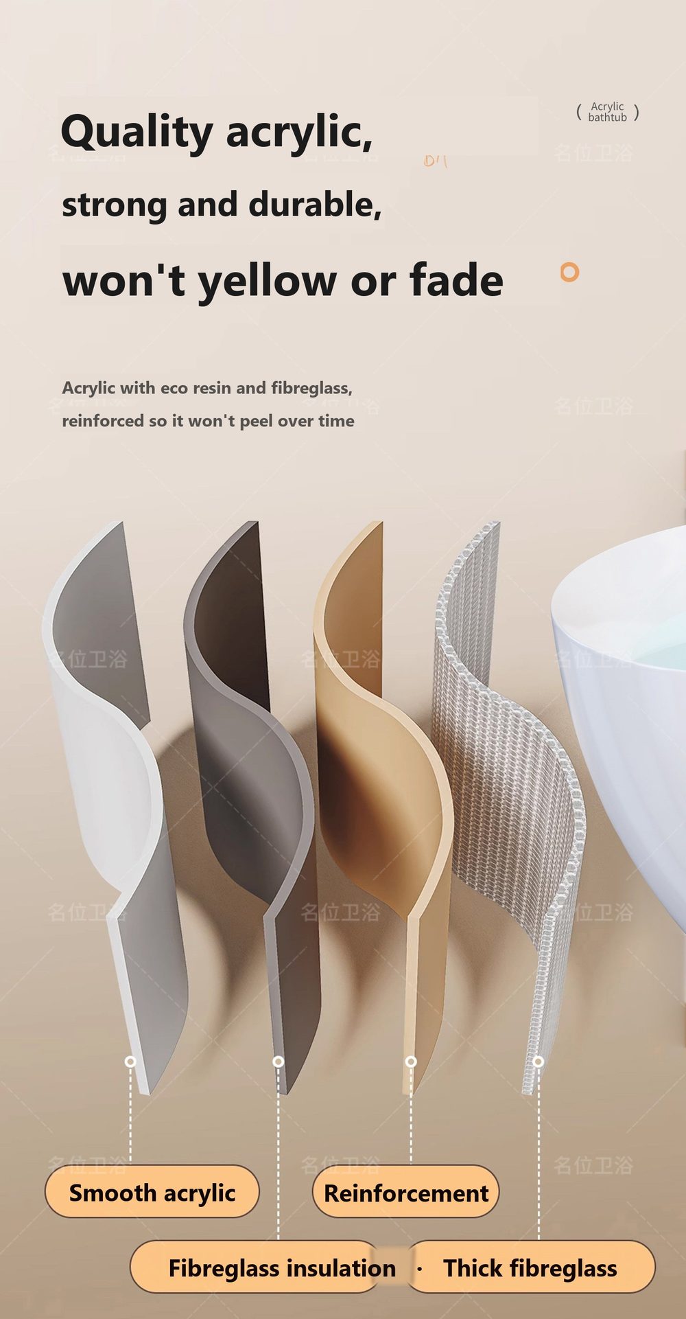 Slim-Rim Oval Freestanding Tub: product detail 6