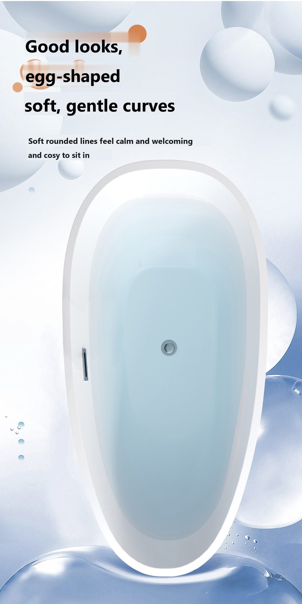 Teardrop Freestanding Soaking Tub: product detail 4