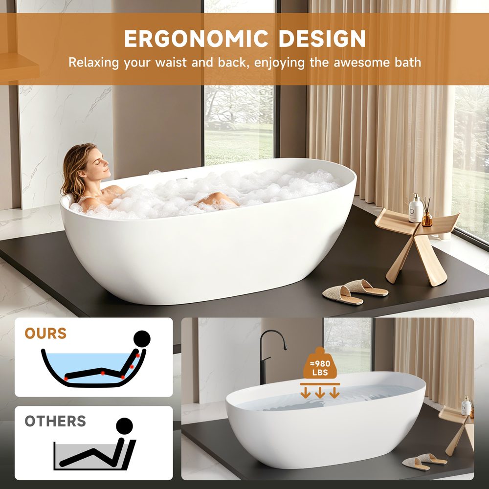 Wide Oval Freestanding Tub 1800 mm: product detail 6