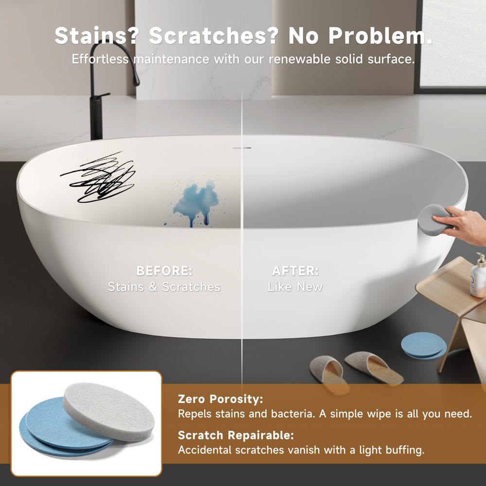 Wide Oval Freestanding Tub 1800 mm: product detail 8